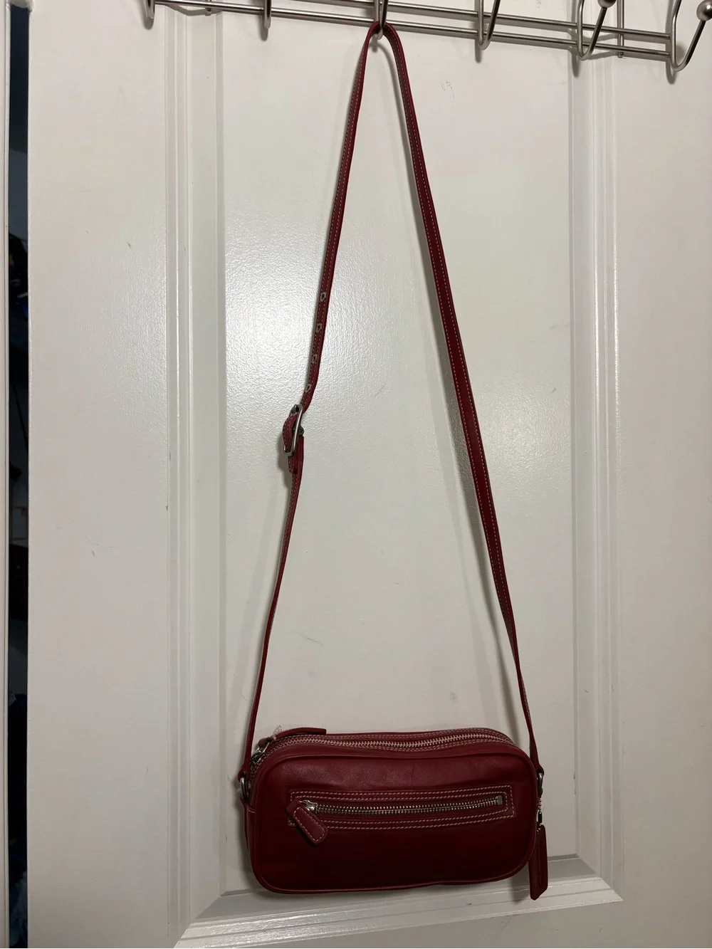 2002 Coach 9589 Red Legacy West Camera Bag Crossbody - Picture 12 of 15